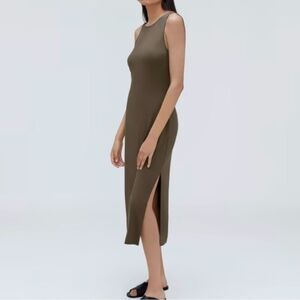 NWT Everlane 90s Midi Dress Olive Green XS
